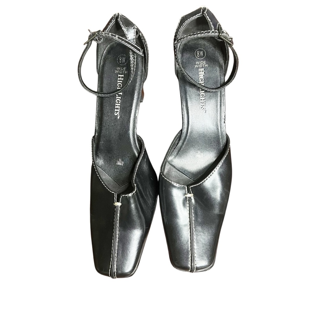 Vintage Highlights Women's Black Ankle Strap Heels